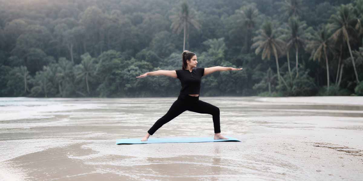 Serene yoga pose in nature